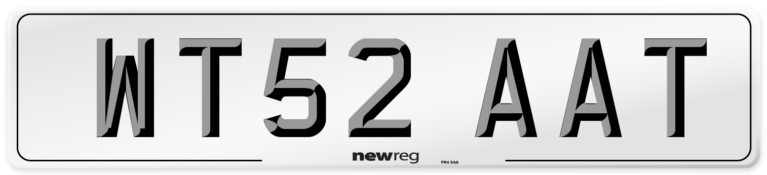 WT52 AAT Number Plate from New Reg